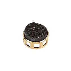 242109210032 Agate druzy pendant, black (dyed), 1.6 cm, gold-plated | Marco Schreier