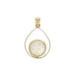 242109210034 Petrified Coral pendant, drop (15mm), 4.4cm, gold-plated | Marco Schreier