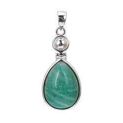 242118200060 Pendant Amazonite (dark) drop, 3.7 cm, rhodiniert | Marco Schreier