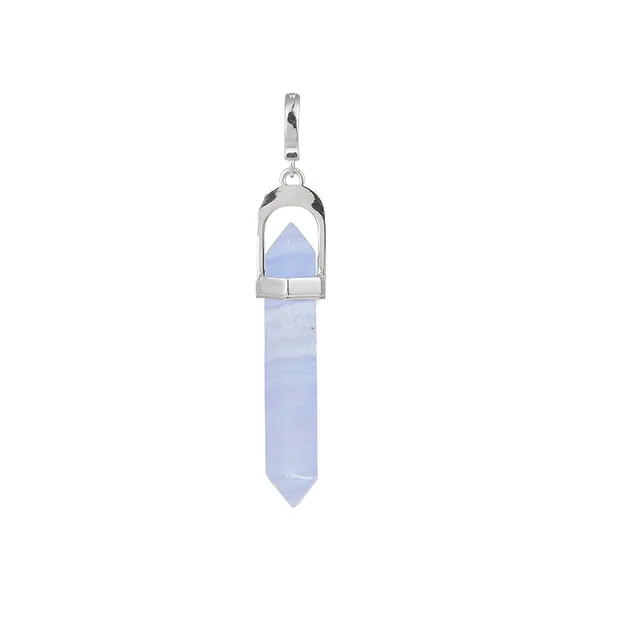 Pendentif Calcédoine-stylo, 5,3cm, rhodié, vario-clip | Marco Schreier
