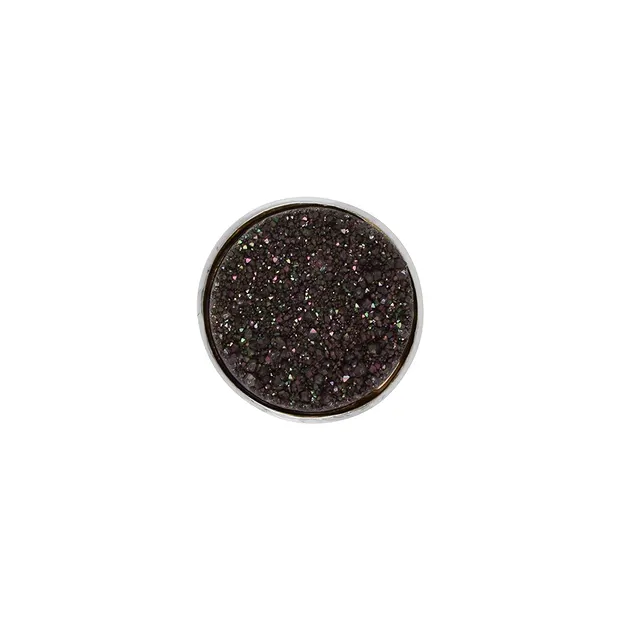 Agate pendant (druzy black), 1.6 cm, rhodiniert | gems, healing stones & jewelry