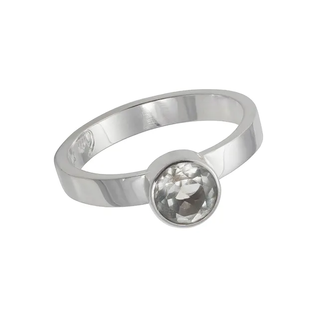 Ring Topas weiß facettiert (6mm), Größe 55 | Edelsteine, Heilsteine & Schmuck