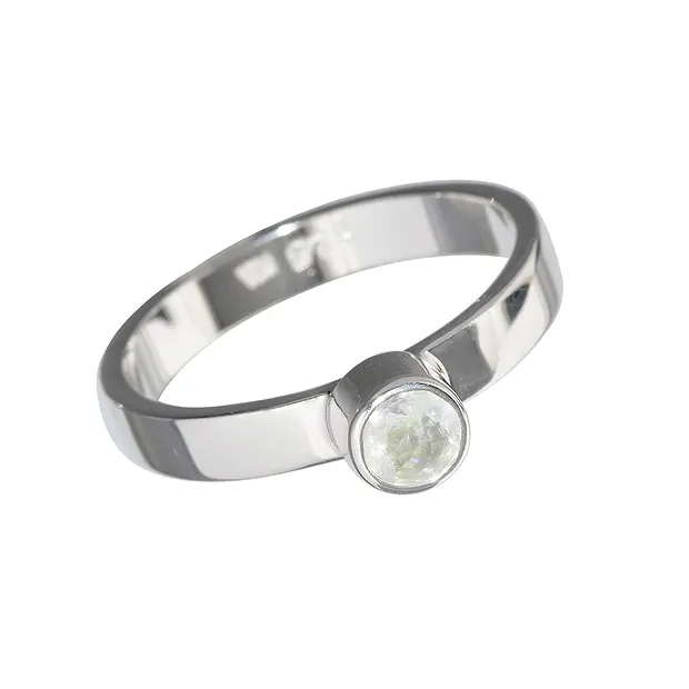 Ring Labradorit weiß (4mm) facettiert, Gr. 61 | Marco Schreier