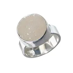 243005130358 Agate Druzy ring (14mm), size 59 | wholesaler gems, healing stones & jewelry
