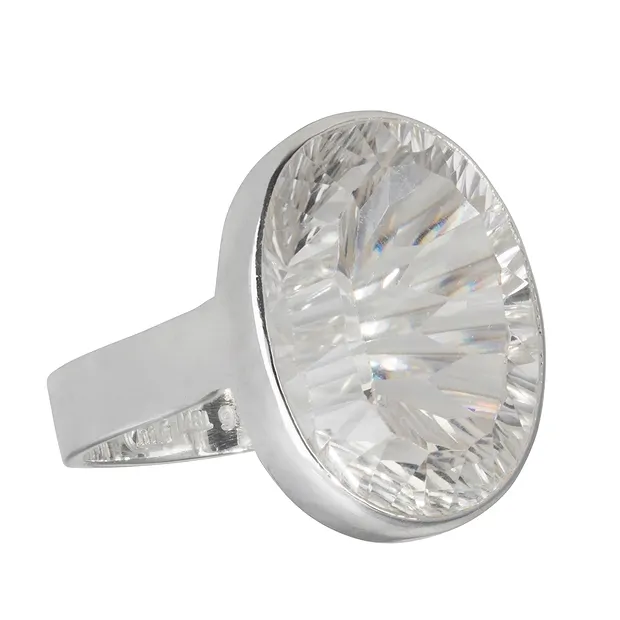 Anillo Cristal de roca, facetado, talla 59 | Marco Schreier