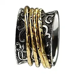 243005140054 Bague avec 4 anneaux libres dorés, taille 57 | Marco Schreier