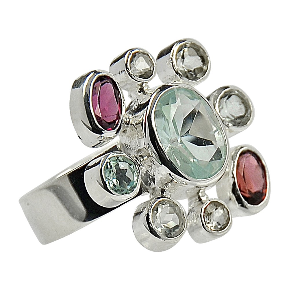 Ring Topas und Granat, Gr. 55 | Großhändler Edelsteine, Heilsteine & Schmuck