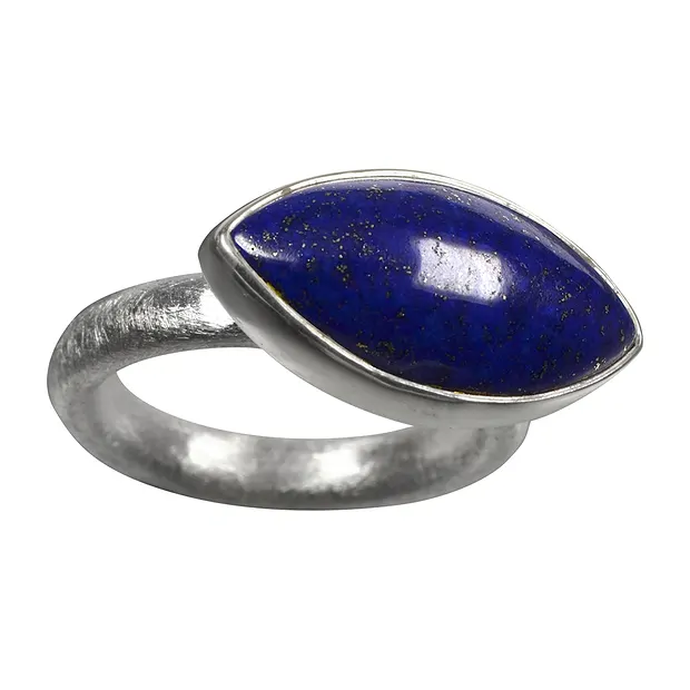 Ring Navette Lapis Lazuli (23mm), Gr. 63 | GH Edelsteine, Heilsteine & Schmuck