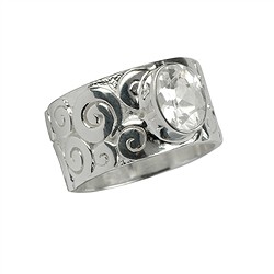 243005150081 Anello "Topazio riccio" (bianco), misura 57 | grossista gemme e pietre curative