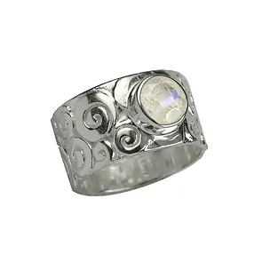 Anello "Curly", Labradorite (bianca), misura 53 | Marco Schreier