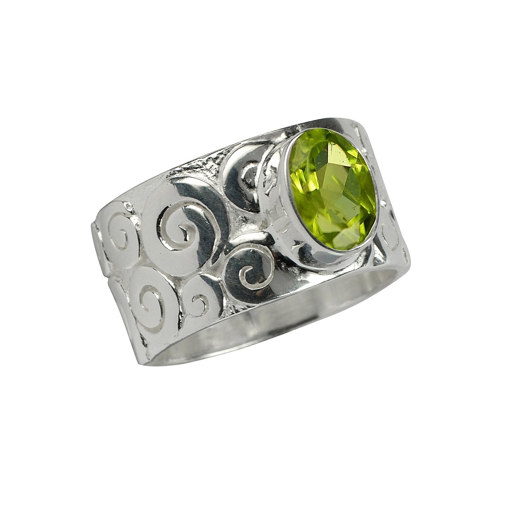 Curly" ring, Peridote, size 61 | minerals trade - gems, healing stones & jewelry