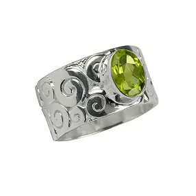 Ring "Curly", Peridot, Gr. 61 | Großhändler Edelsteine, Heilsteine & Schmuck