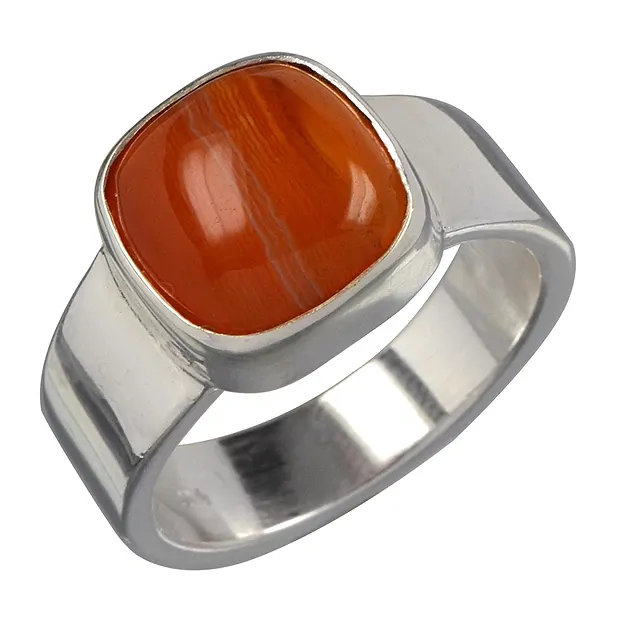 Ring Carneol quadratisch, Gr. 55 | Großhändler Edelsteine, Heilsteine & Schmuck