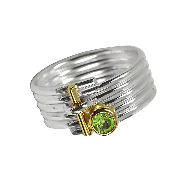 Ring Streifen Peridot, Gr. 57 | Großhändler Edelsteine, Heilsteine & Schmuck