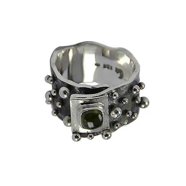 Ring "Kugeln" Turmalin grün, Gr. 53 | Schreier Edelsteine, Heilsteine & Schmuck