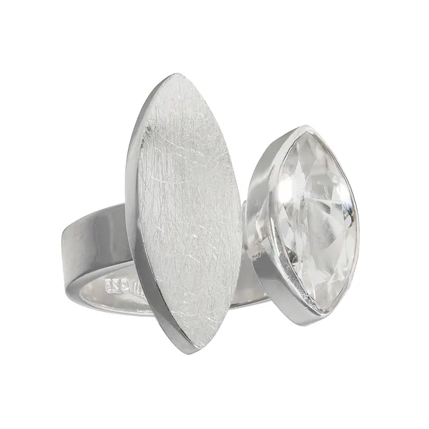 Ring "Navette" mit Topas, Gr. 63 | Großhändler Edelsteine, Heilsteine & Schmuck