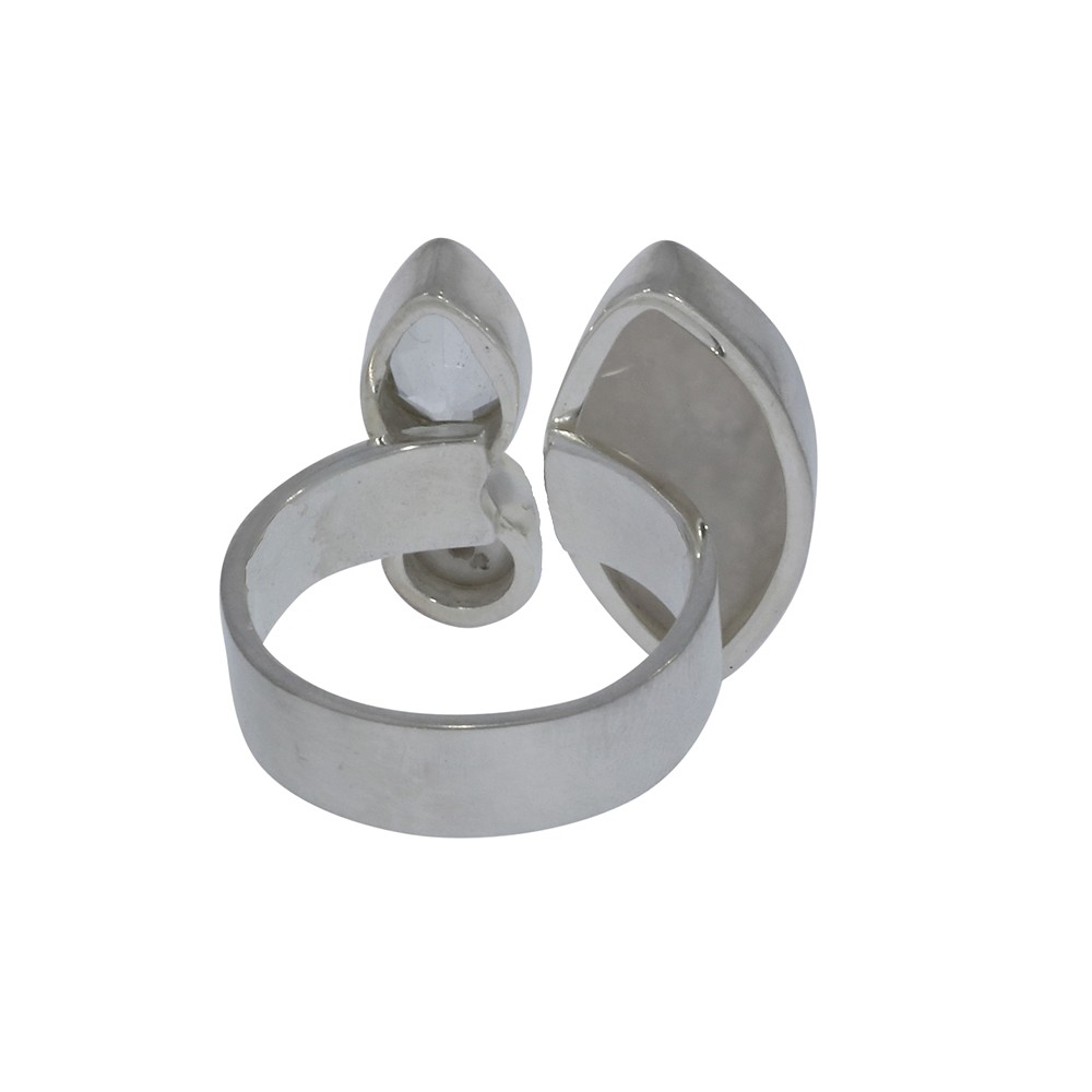 Bague Agate Druzy, perle, Topaze, Labradorite, taille 61 | Marco Schreier