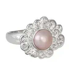 243005150220 Anillo perla rosa, topacio, talla 61 | Marco Schreier