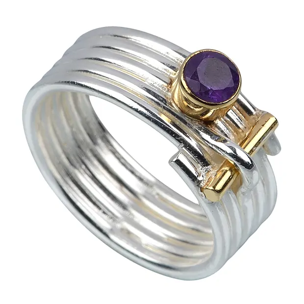 Ring Streifen Amethyst, Gr. 59 | Großhändler Edelsteine, Heilsteine & Schmuck