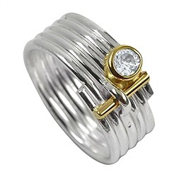 243005150329 Ring stripe topaz (white), size 61 | wholesaler gems, healing stones & jewelry