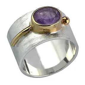 Anillo de amatista, talla 57 | piedras preciosas, piedras curativas y joyería