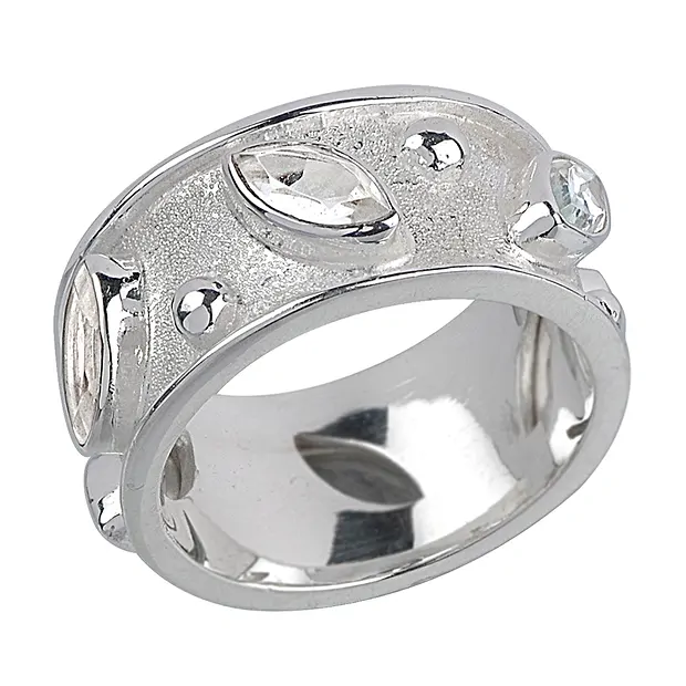Anello con navette di topazio, misura 59 | grossista gemme e pietre curative