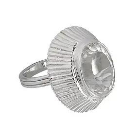 Bague Cristal de roche ovale, facettée, taille 61 | Marco Schreier