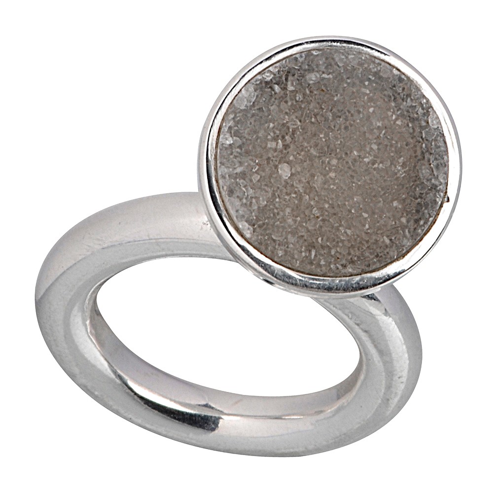 Agate Druzy ring with movable setting, size 59 | gems, healing stones & jewelry