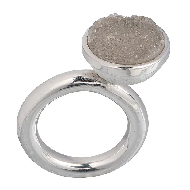 Ring Agate (Druzy), movable setting, size 59 (19) | Marco Schreier