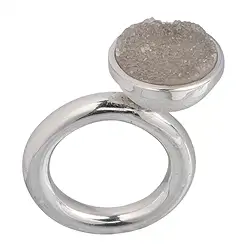 243005150540 Bague Agate Druzy avec monture mobile, taille 63 | Marco Schreier