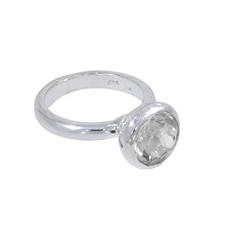 243005160044 Ring Topaz (white) faceted (10mm), size 61 | wholesaler gems & healing stones