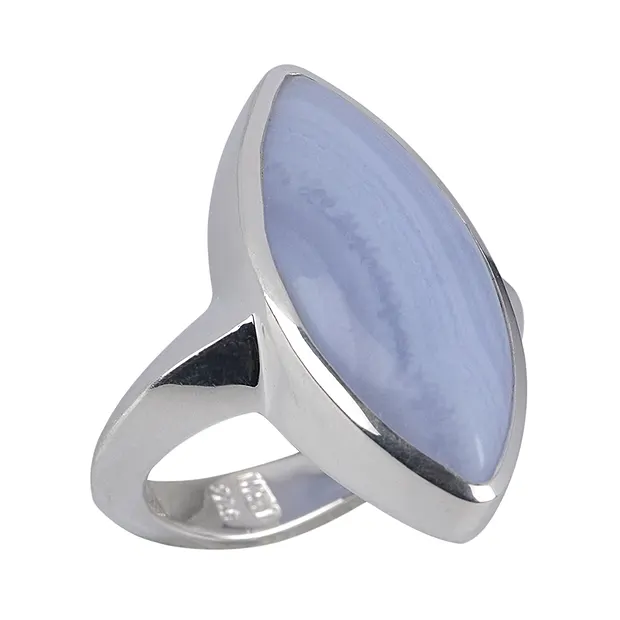 Anillo Navette de calcedonia, talla 53 | Marco Schreier