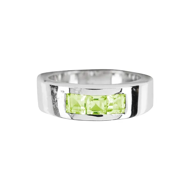 Ring Peridote rectangles (6 x 4mm), size 53  | wholesaler gems & healing stones