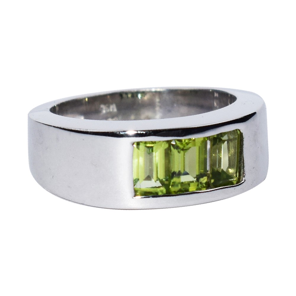 Anillo Peridoto rectángulos (6 x 4 mm), tamaño 63 | Marco Schreier
