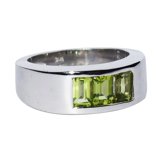 Anillo Peridoto rectángulos (6 x 4 mm), tamaño 63 | Marco Schreier