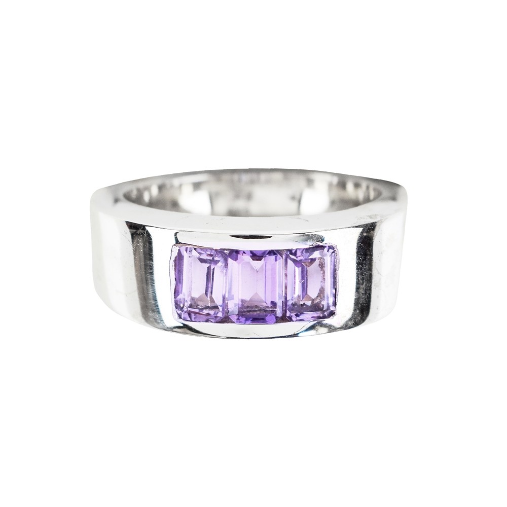 Ring Amethyst-Rechtecke (6 x 4mm), Größe 55 | Edelsteine, Heilsteine & Schmuck