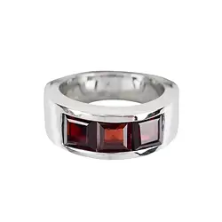 243005170040 Ring Granat-Quadrate (6 x 6mm), Größe 57   | Edelsteine, Heilsteine & Schmuck