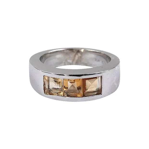 Bague carrée citrine, taille 61 | Marco Schreier