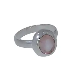 243005180041 Anillo Cuarzo rosa ovalado (12 x 9mm), facetado, talla 55 | Marco Schreier