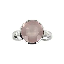 243005180075 Bague Quartz rose (12mm) à facettes, taille 55 | Marco Schreier