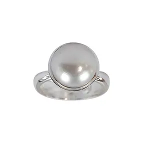 Ring Perle weiß (12mm), Größe 57 | Großhändler Edelsteine, Heilsteine & Schmuck