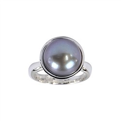 243005190011 Bague perle grise (12mm), taille 61 | Marco Schreier