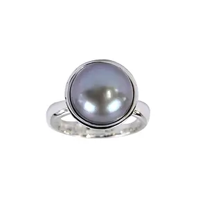 Bague perle grise (12mm), taille 63 | Marco Schreier