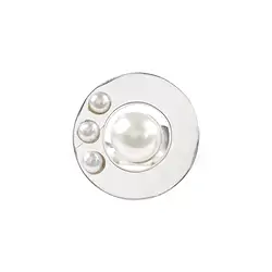 243005190026 Ring Perle mit Rand, drei kleinen Perlen, Größe 55 | Marco Schreier