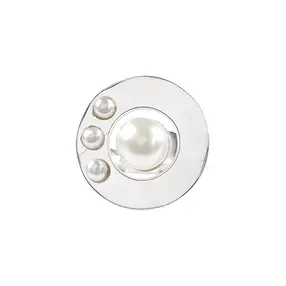 Bague perle avec bord, trois petites perles, taille 55 | Marco Schreier