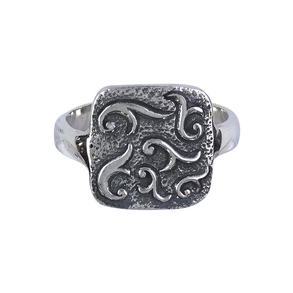 Ring with tendril decoration, partially blackened, size 59 | Marco Schreier