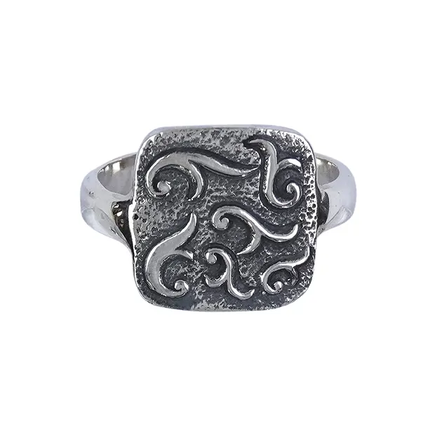 Ring with tendril decoration, partially blackened, size 59 | Marco Schreier