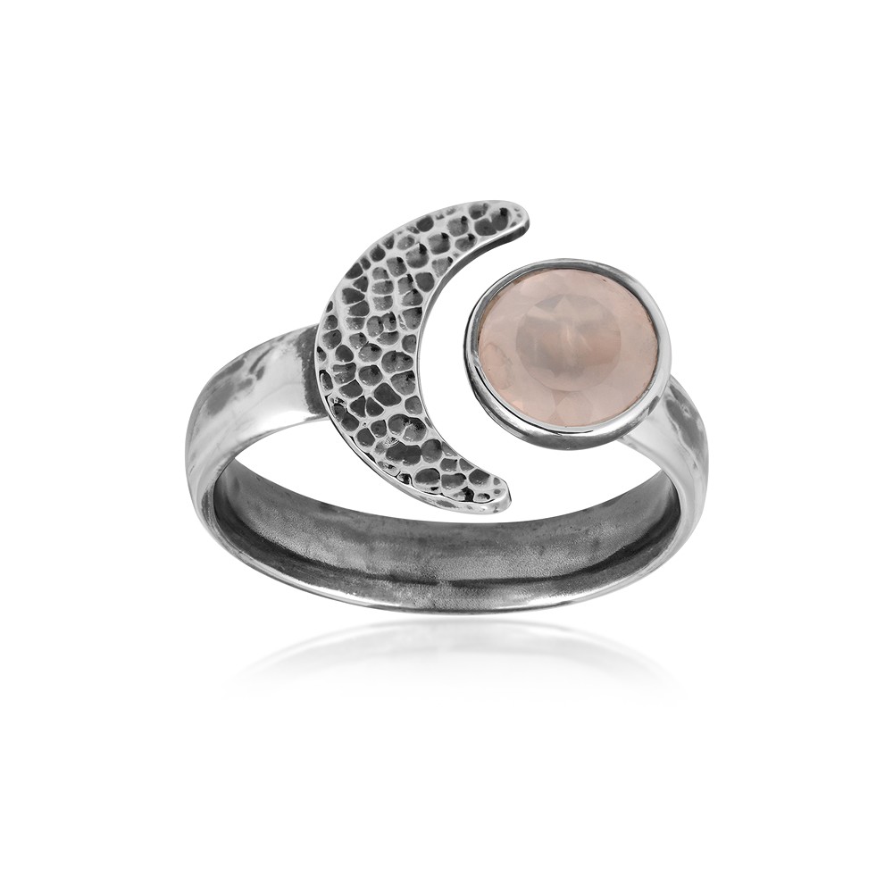 Bague Quartz rose (8mm), lune, taille 63 (20) | Marco Schreier