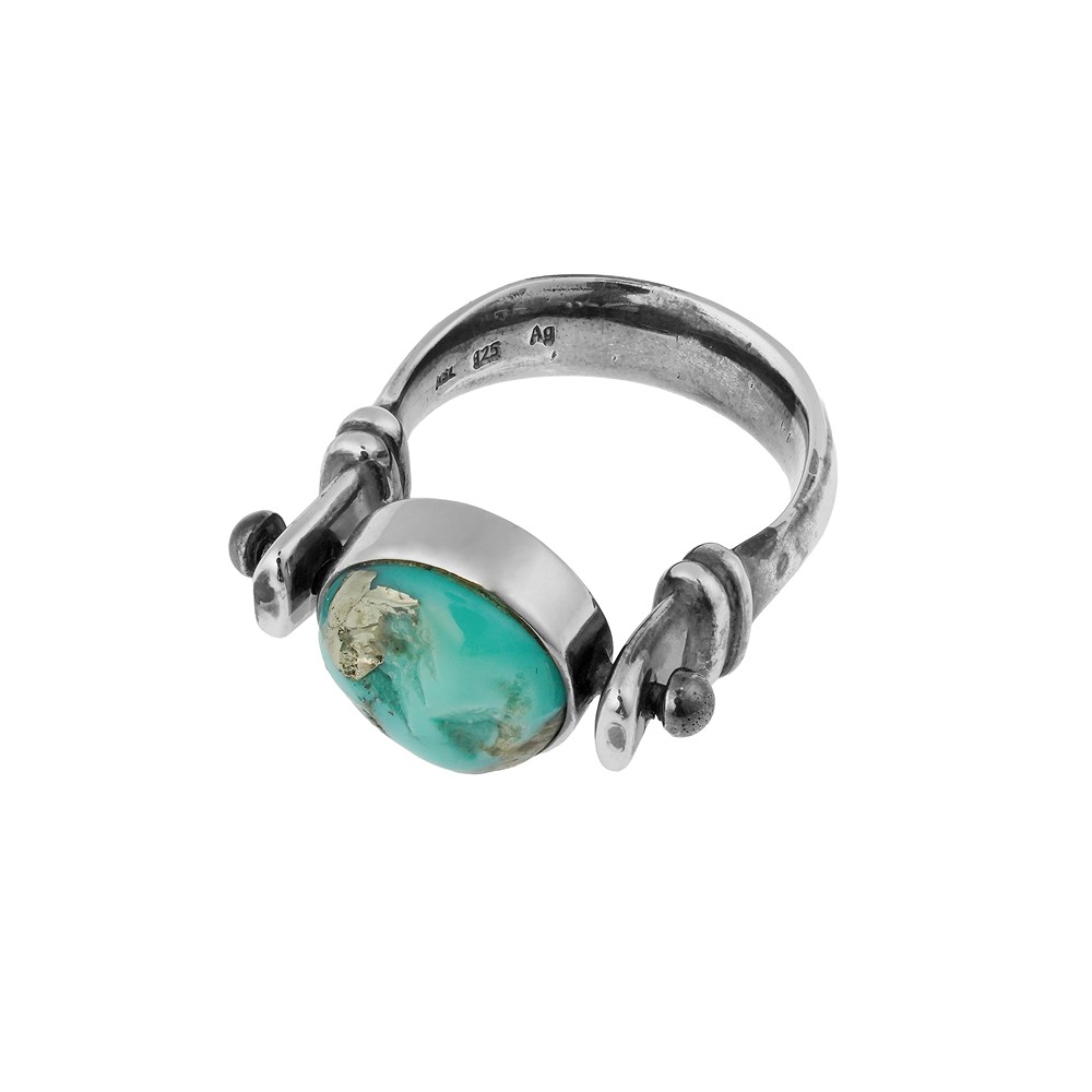 Ring Turquoise (stab.) round (11mm), size 57 (18), movable | Marco Schreier