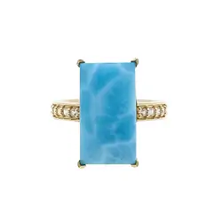 243008250002 Ring Larimar, Rechteck (17 x 10mm), Gold 375, Größe 57 (18) | Marco Schreier